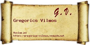 Gregorics Vilmos névjegykártya