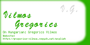 vilmos gregorics business card